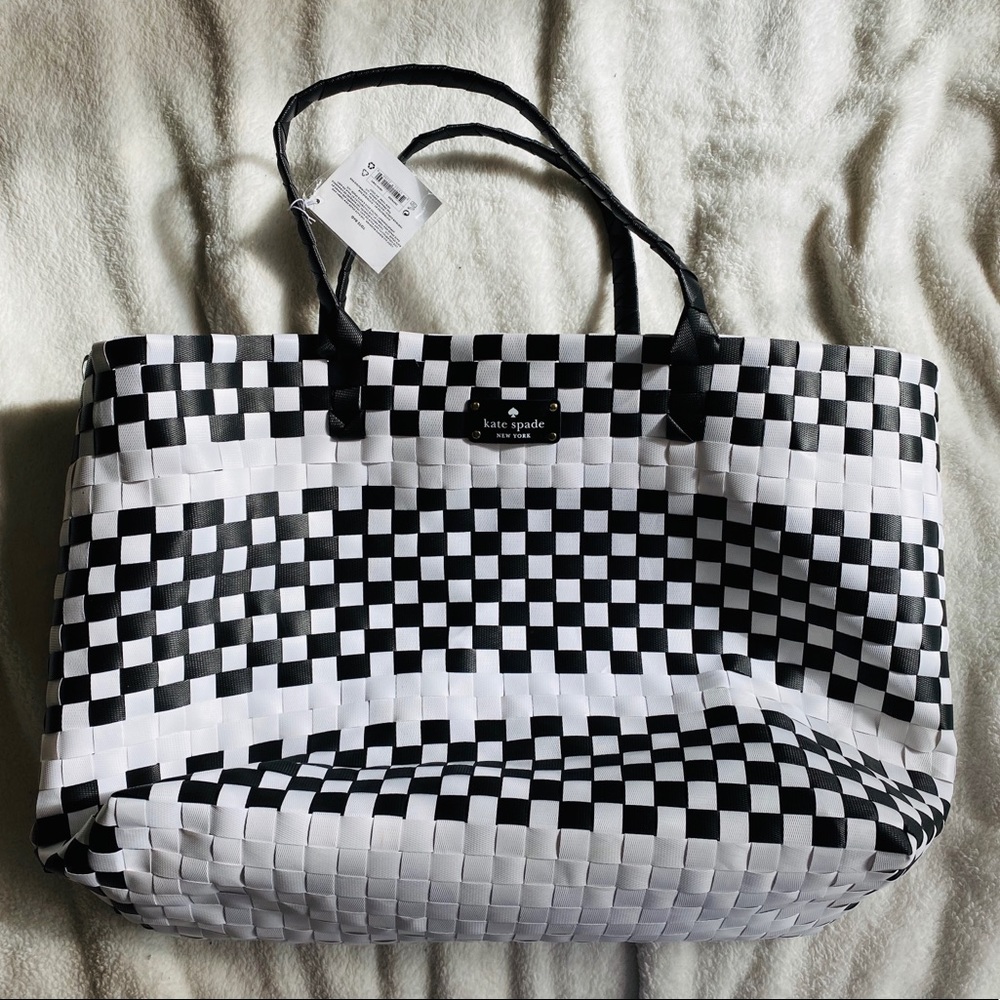 Kate Spade Black and White Vinyl Tote